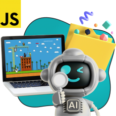 Язык программирования JavaScript + AI. Проектное обучение + геймификация + AI-помощники - КИБЕРшкола программирования для детей, компьютерные курсы для школьников, начинающих и подростков - KIBERone г. Снежинск